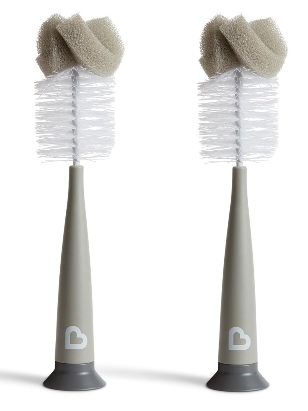 Sponge Bottle Brush, Modern Design, 2 Pack, Grey